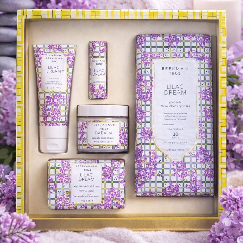 Beekman 1802 Lilac Dream Body Wash Set - Purple and White